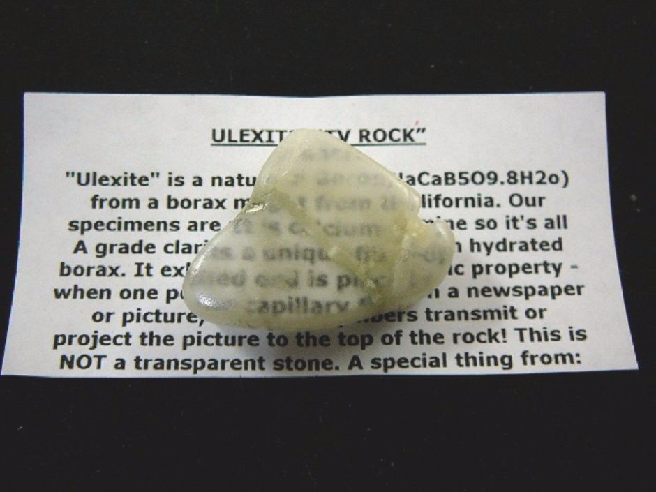 (r33-31) 1-5/8″ Ulexite stone Mineral TV rock Boron, CA from borax mine specimen