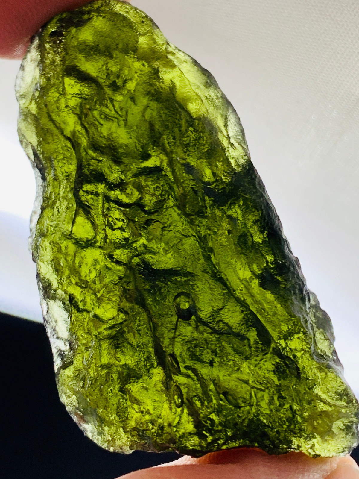 TOP Moldavite Raw Moldavite Crystal from Czech Republic PICcertificate 90CT