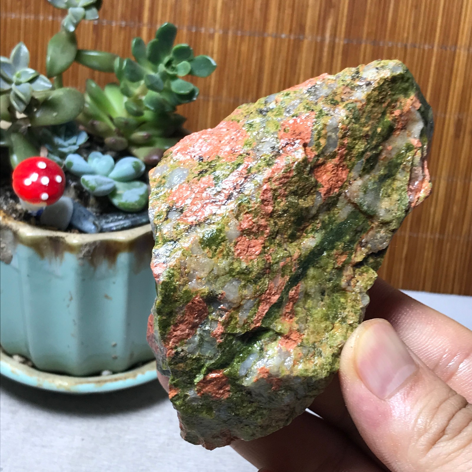 257g Natural Unakite Crystal gemstone Rough Mineral Specimen healing A6362