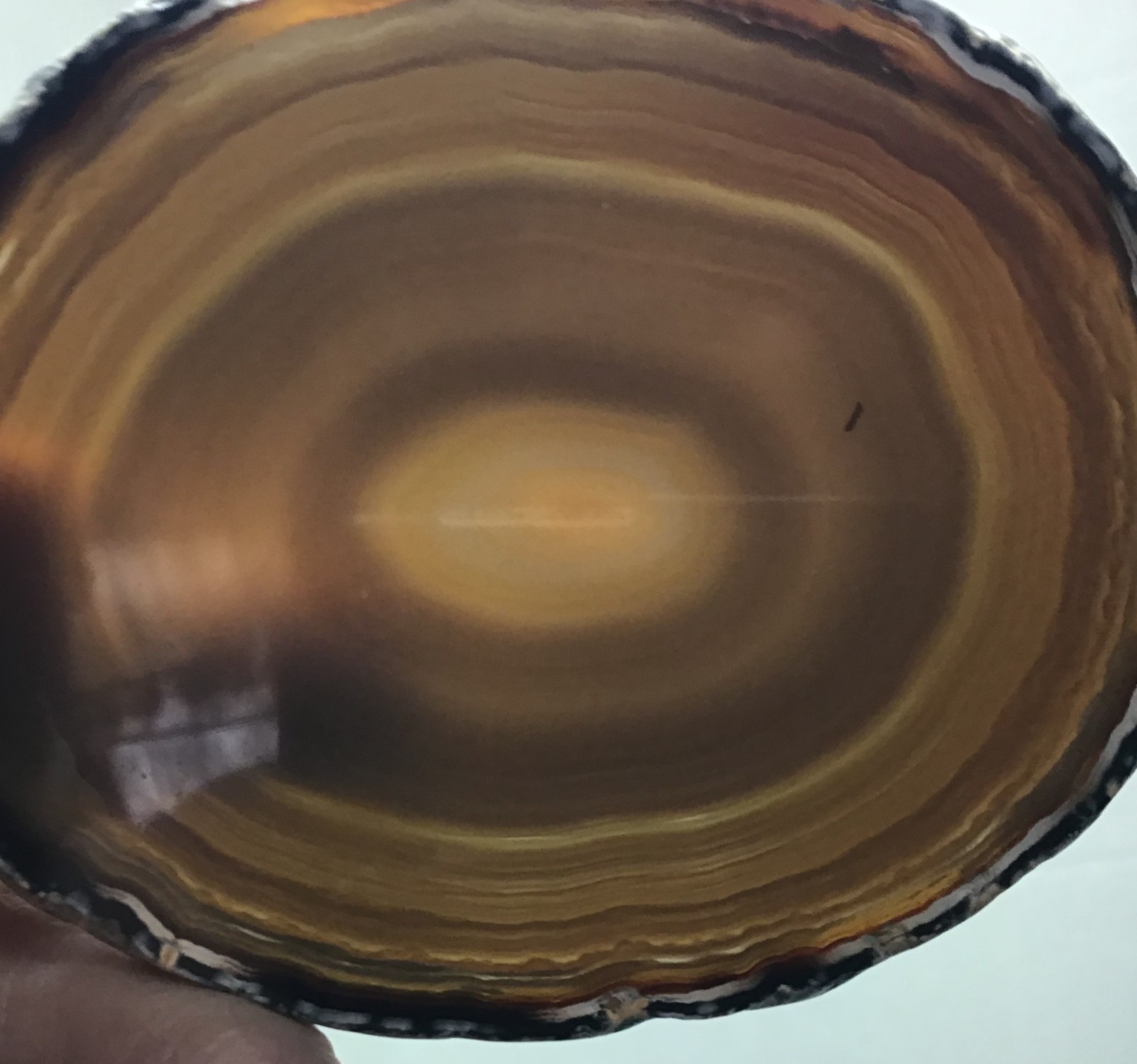 Brazilian Agate Slice Gemstone Opaque With Pink Orange Yellow Tan