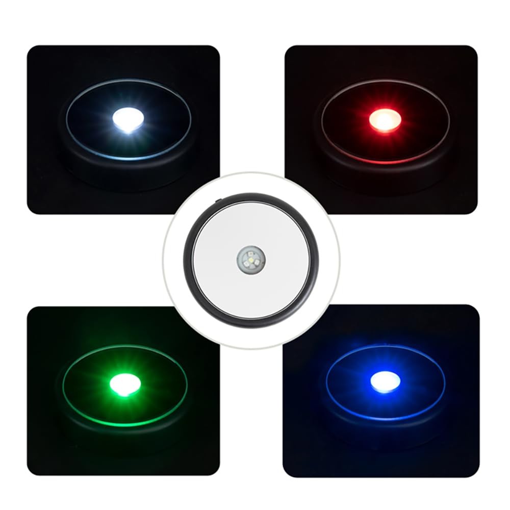 LED Multimodal Multicolor Light Base Silver Lighted Stand Crystal Display 1 PC