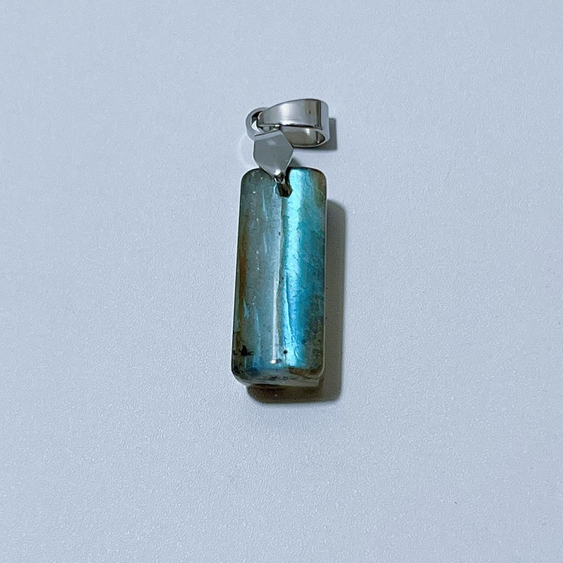 Natural Labradorite Stone Rectangle Shape Pendant Full Flash Labradorite Pendant