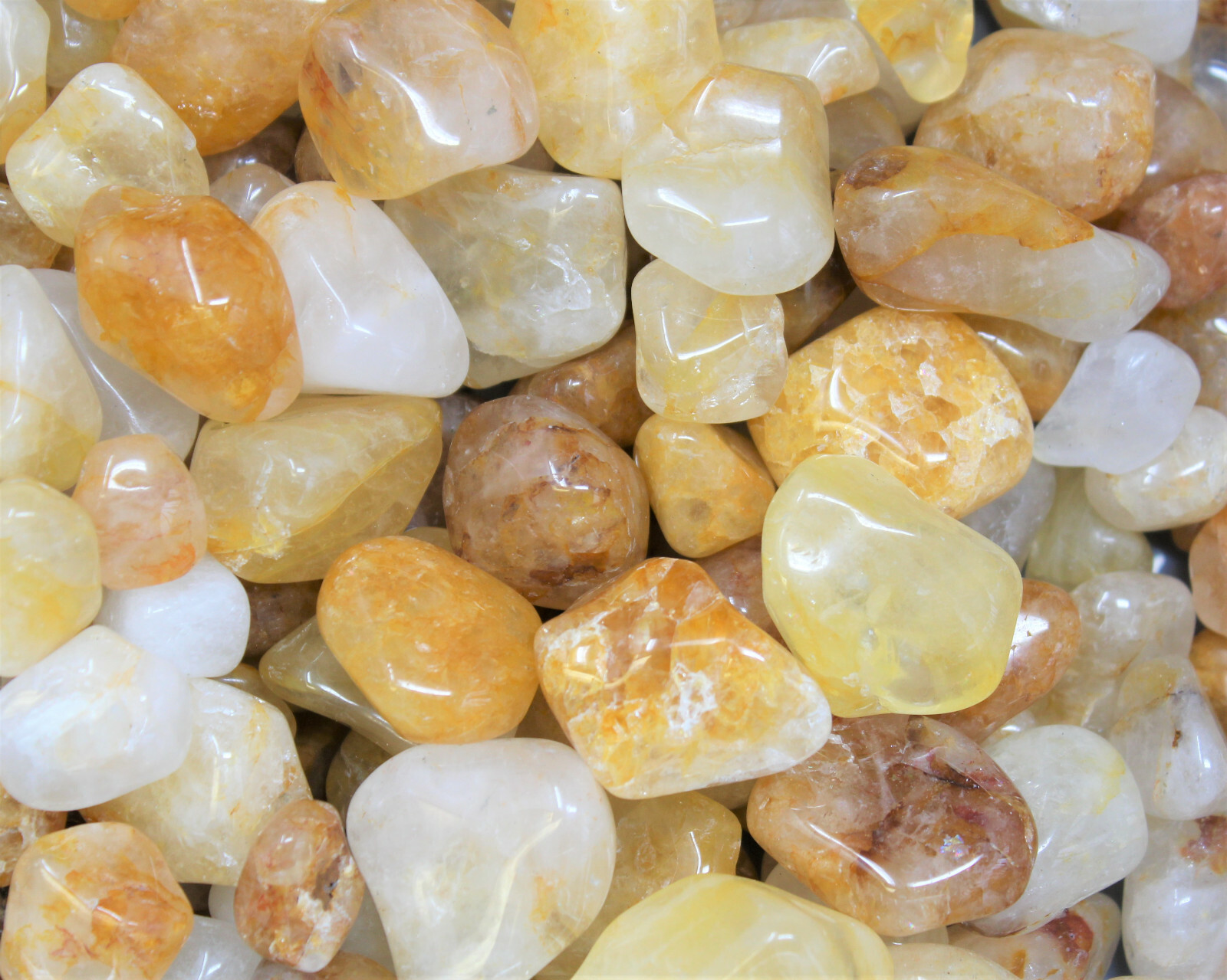 1/4 lb Bulk Lot Golden Healer Quartz Tumbled Stones (Yellow Quartz Crystals)