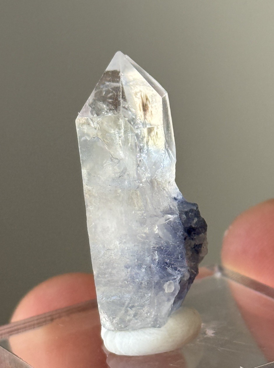 Blue Dumortierite Included Quartz Crystal Bahia Brazil 6.2g • 3cm • ID97