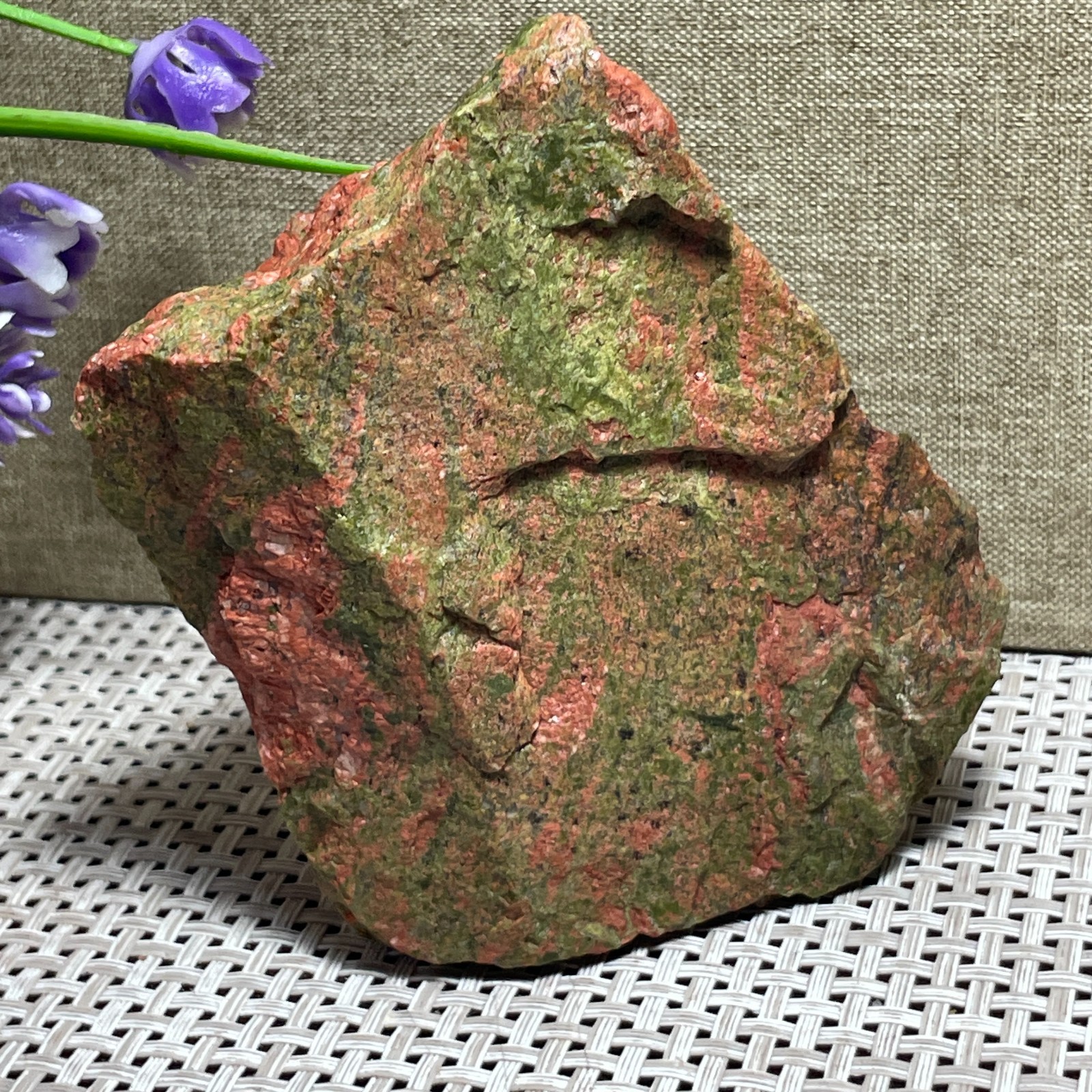 Unakite Stone rough raw Rocks Mineral original Specimen home decoration 365g