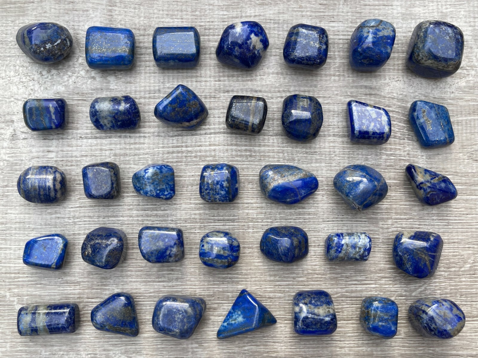 Grade A++ Lapis Lazuli Tumbled Stone, 0.75-1 Inch Lapis Crystals, Wholesale Bulk