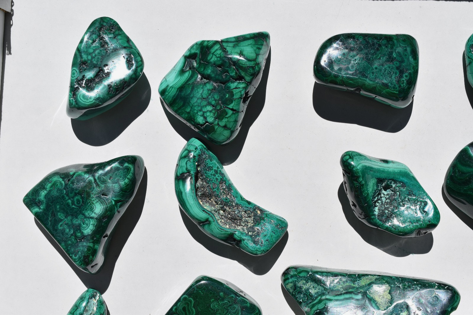 WHOLESALE Polished Malachite from Congo 15 pieces 2 kg # 5869