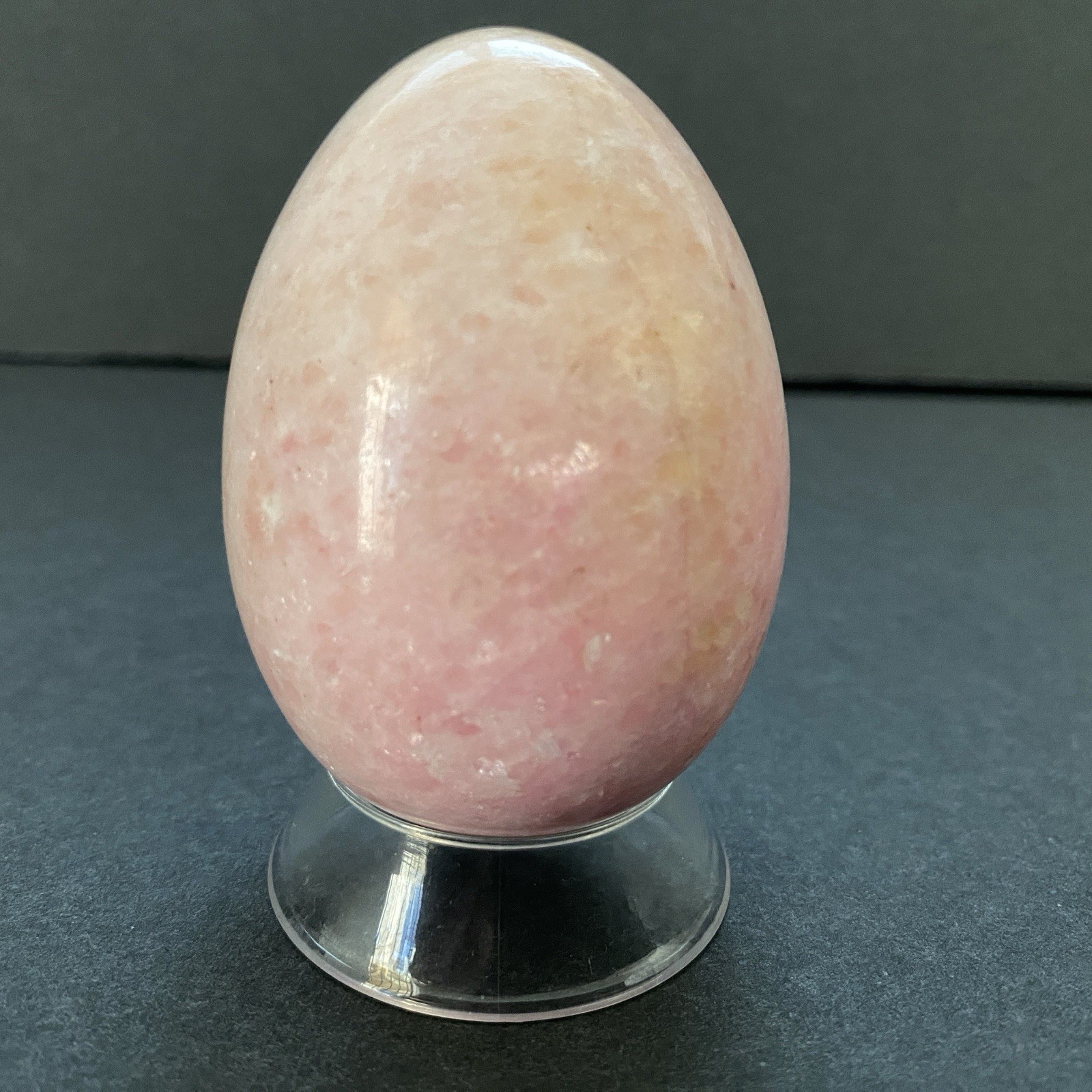 Natural Onyx Stone Egg With Stand Hand Polished Banded Agate Calcite Crystal