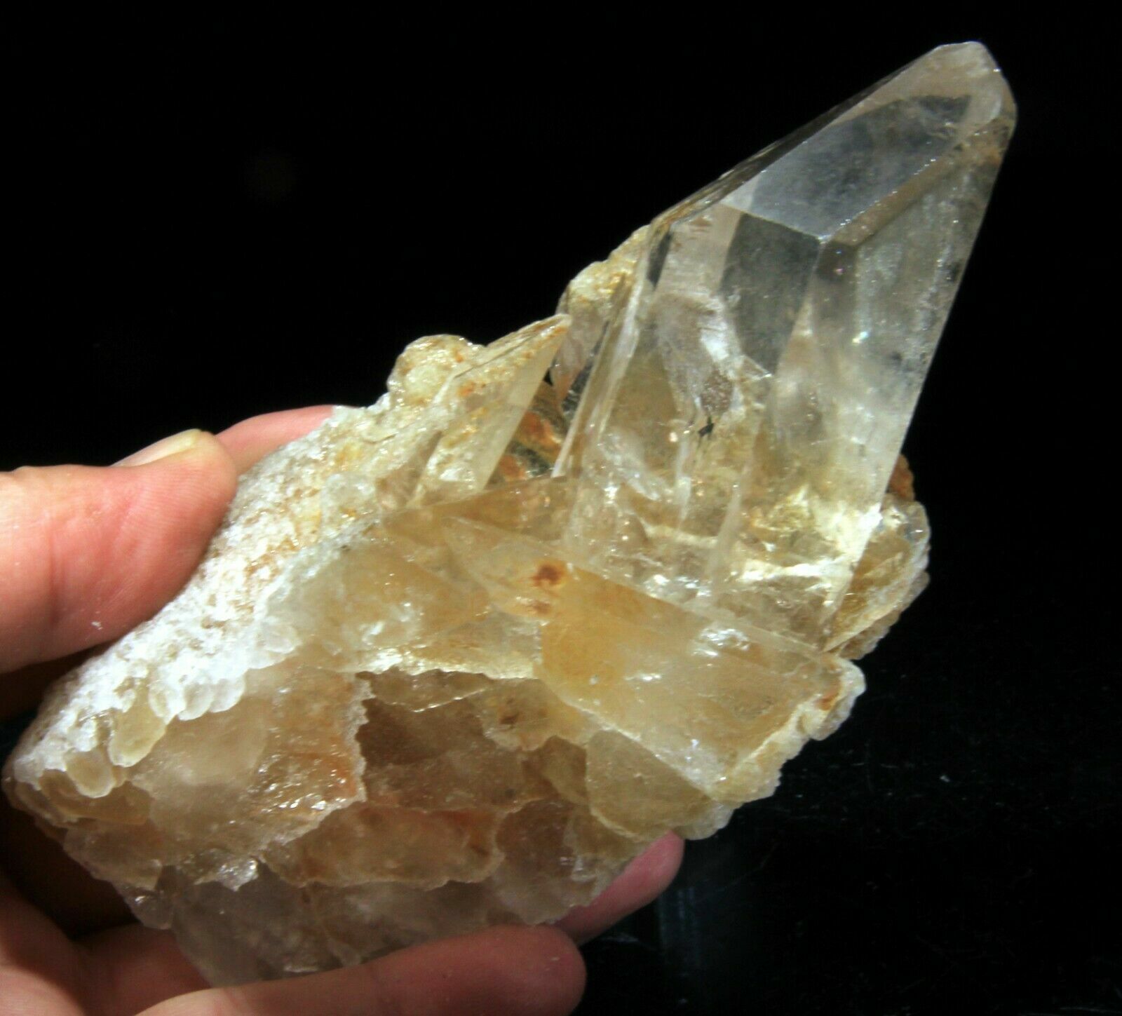 1.1 LB Beautiful 5.25″ Water Clear Quartz Cluster, Brazil!