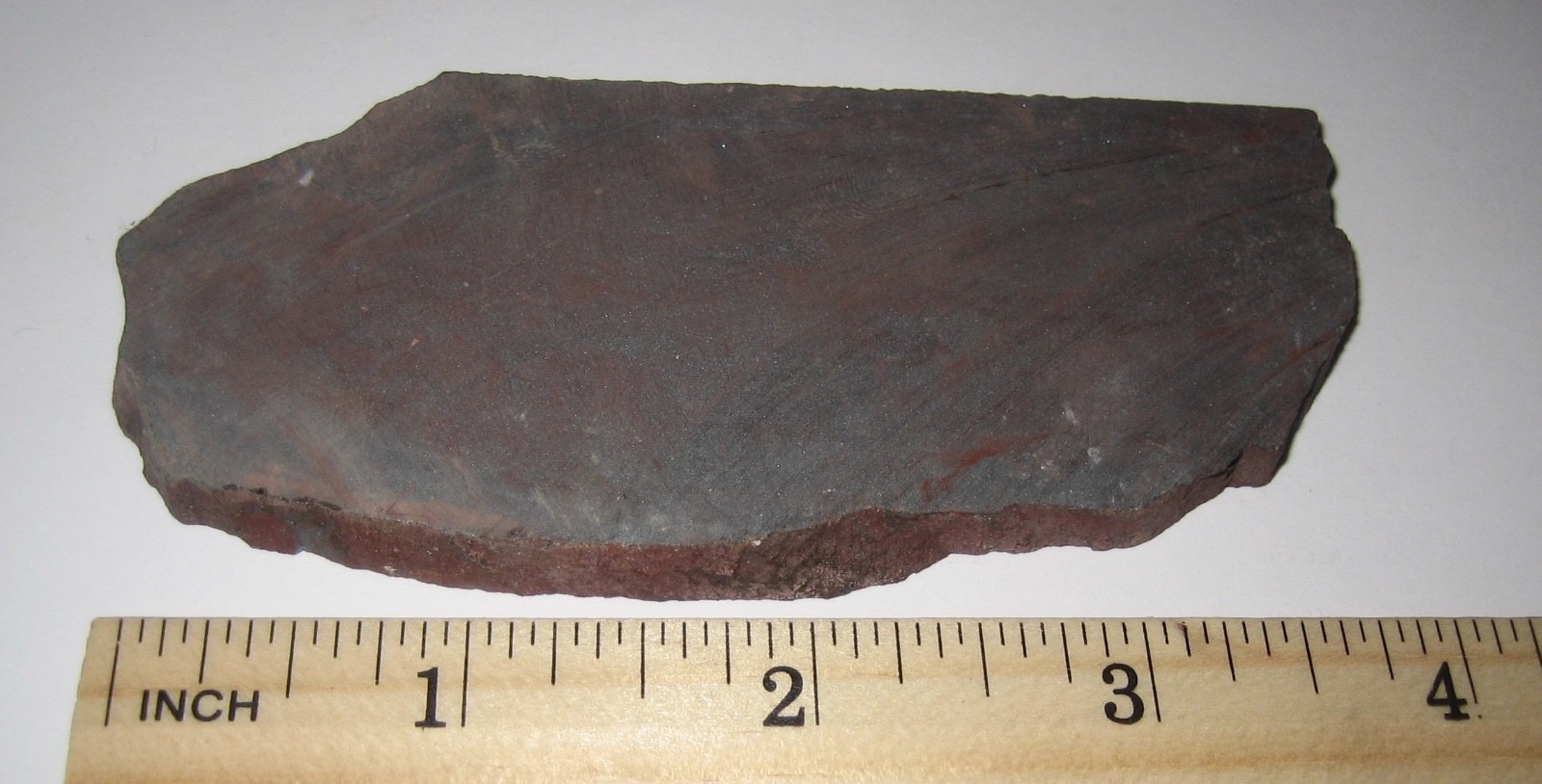 3.9″ x 1.7″ x 6mm SAW CUT NATURAL ROUGH HEMATITE CRYSTAL STONE SLAB ~ 114.4g *1