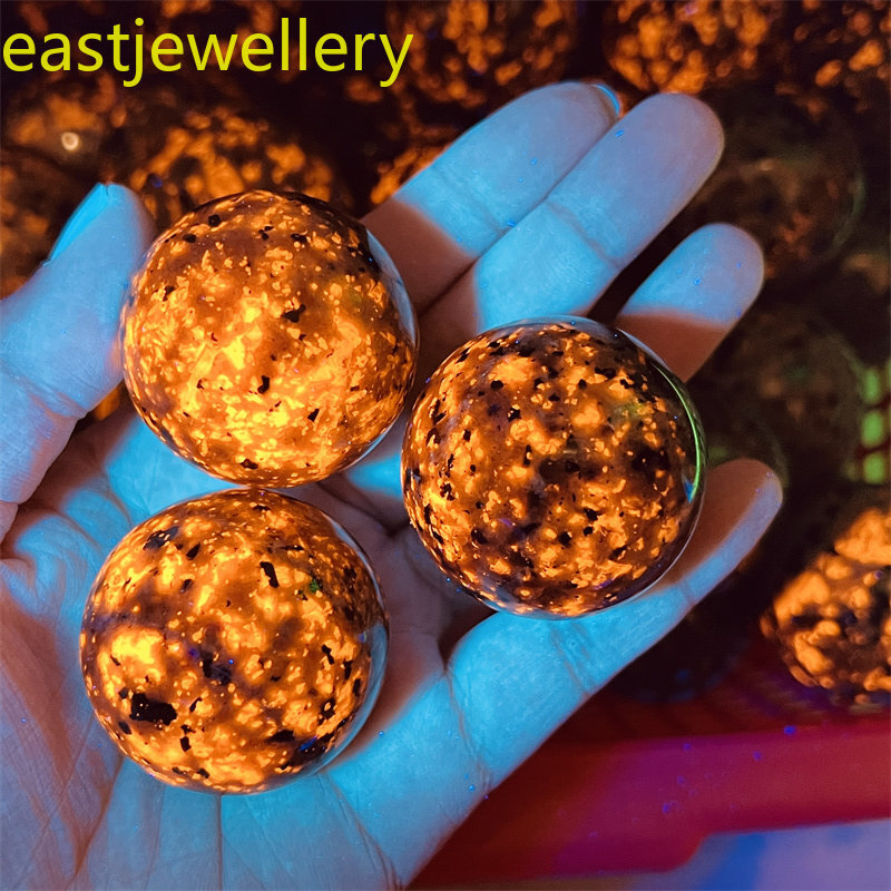 38mm+ Natural Yooperite Sphere quartz crystal Flame’s stone ball healing 1pc