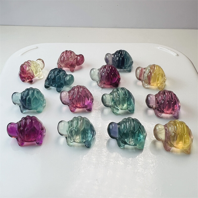 5pcs Natural Fluorite Skull Carved Quartz Crystal Mini Skull Reiki Random Gifts