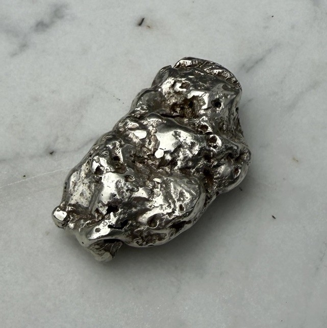 35.7 G. Seller Made Sculpted .900 Fine Silver Nugget Native Silver Replica 1 OZT