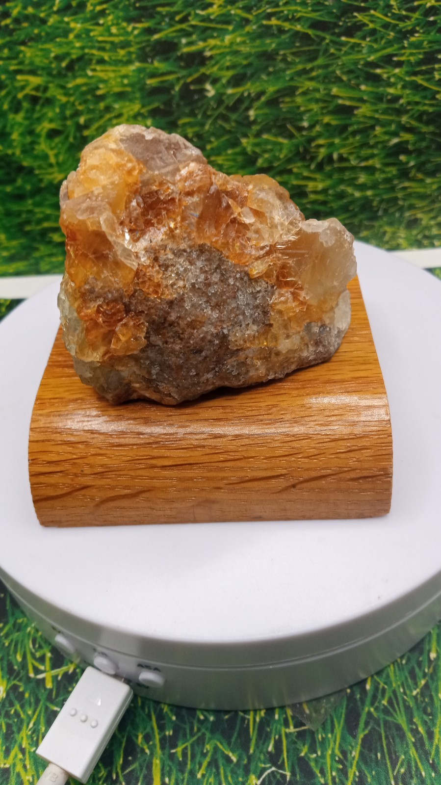 Calcite Cubes layered on Cherry Wood Stand ~ Southwest Colorado