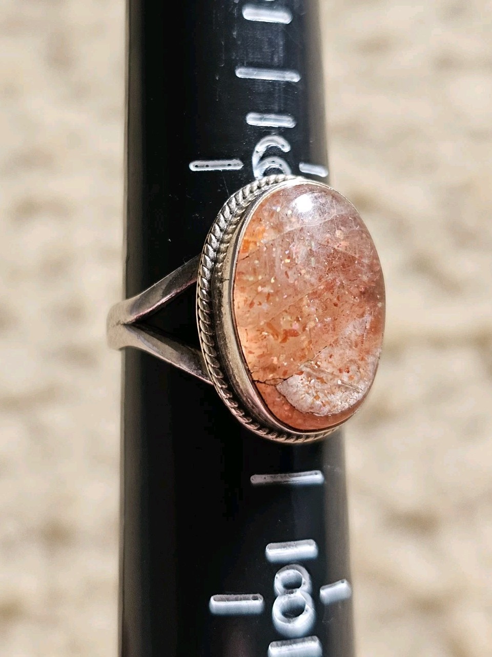 Sunstone Ring, Size 6.75, Crystals & Stones, Mineral Specimen, Metaphysical