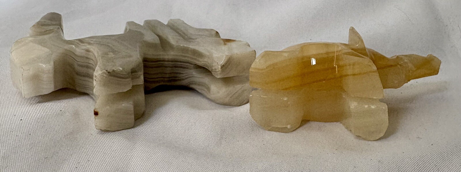 ￼ Vintage Hand Carved Polished Stone Elephant And Donkey/Mule/Burro READ