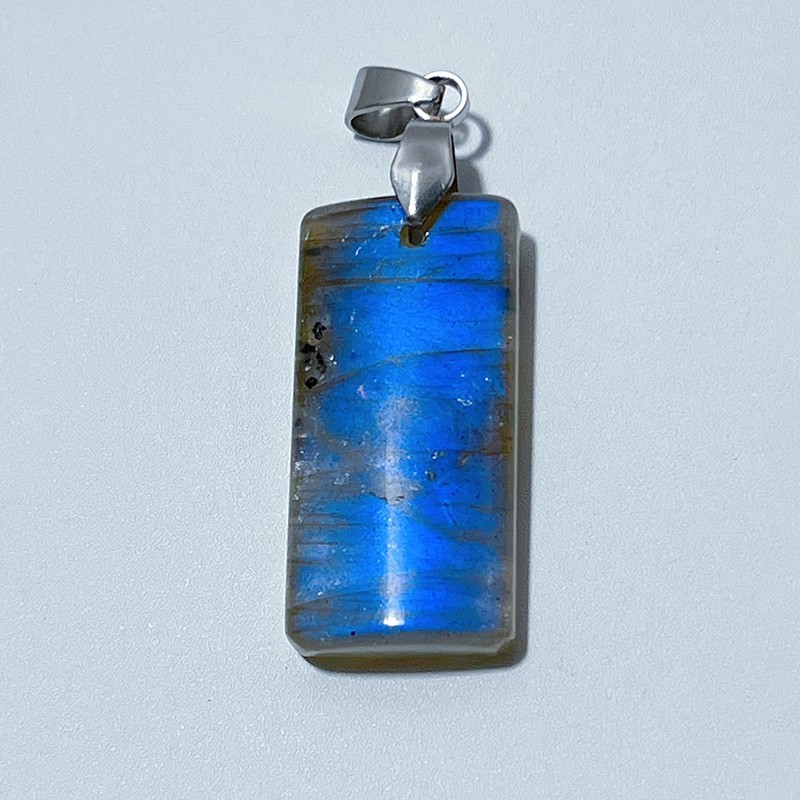 Natural Labradorite Stone Rectangle Shape Pendant Full Flash Labradorite Pendant