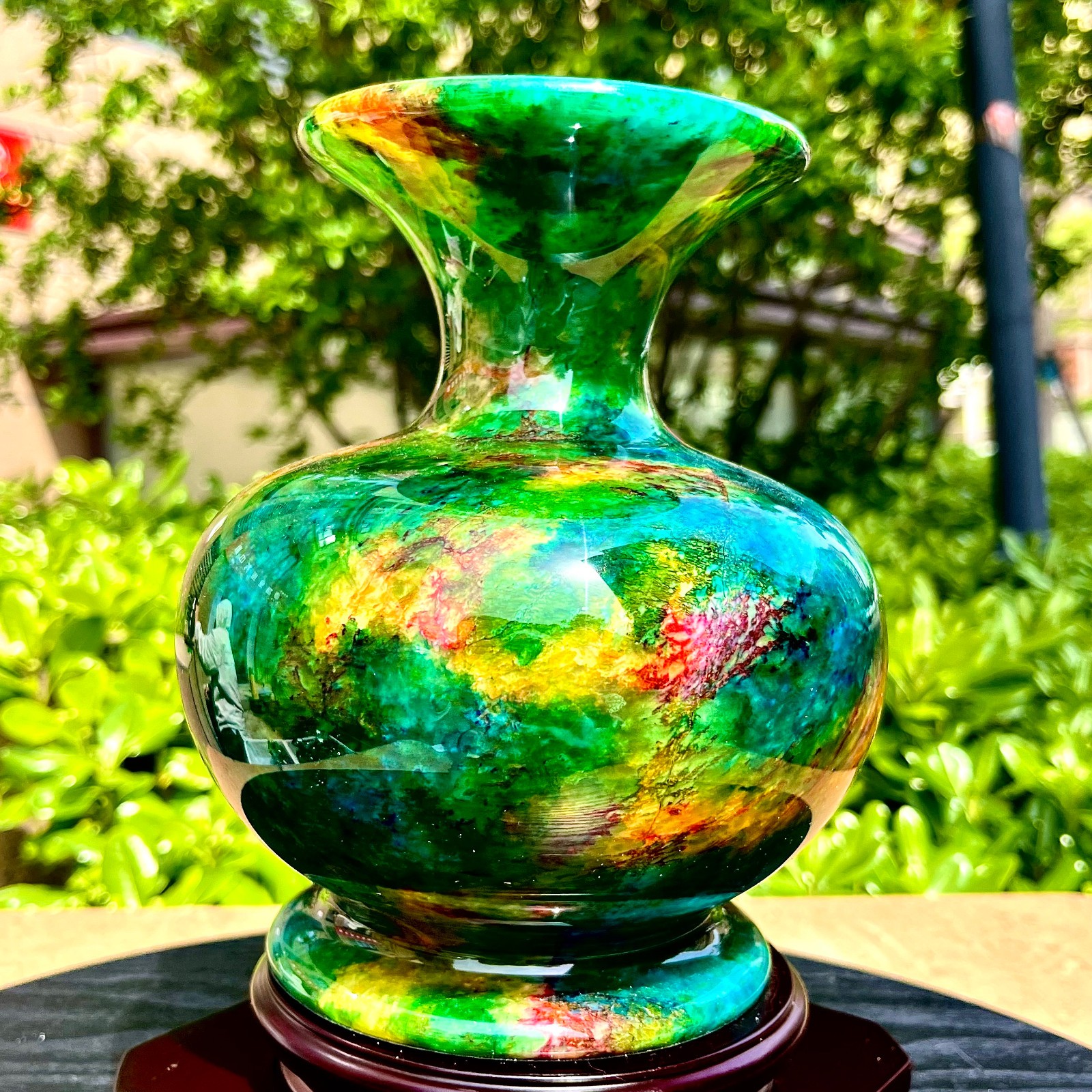 3.81LB Natural “Seven Colors Jade” vase specimen -Taiwan China