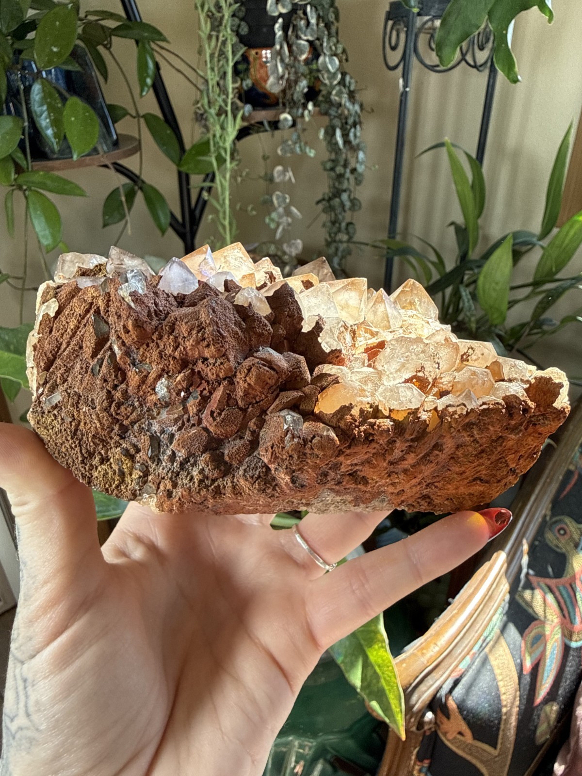 Large Smoky Quartz Crystal Cluster w/Limonite – Bulgaria – 2.45lbs