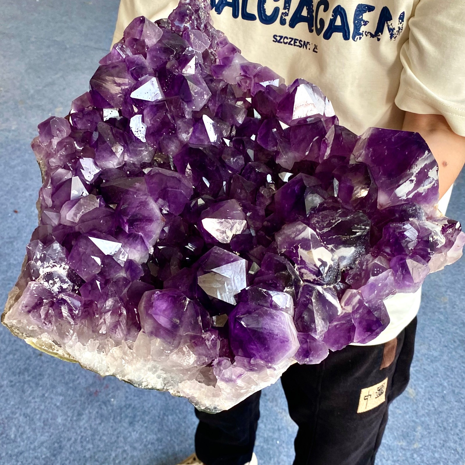 25.19LB Large Natural Amethyst geode quartz cluster crystal specimen Healing.