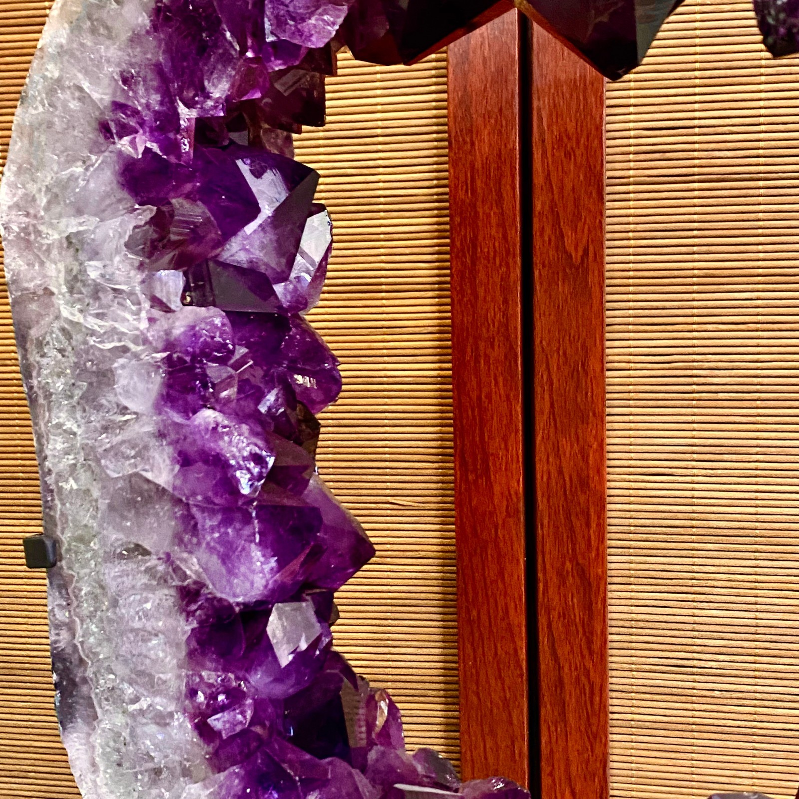 28.4LB Natural Amethyst Cave Crystal Slice Crescent shaped Hand Cut Repai