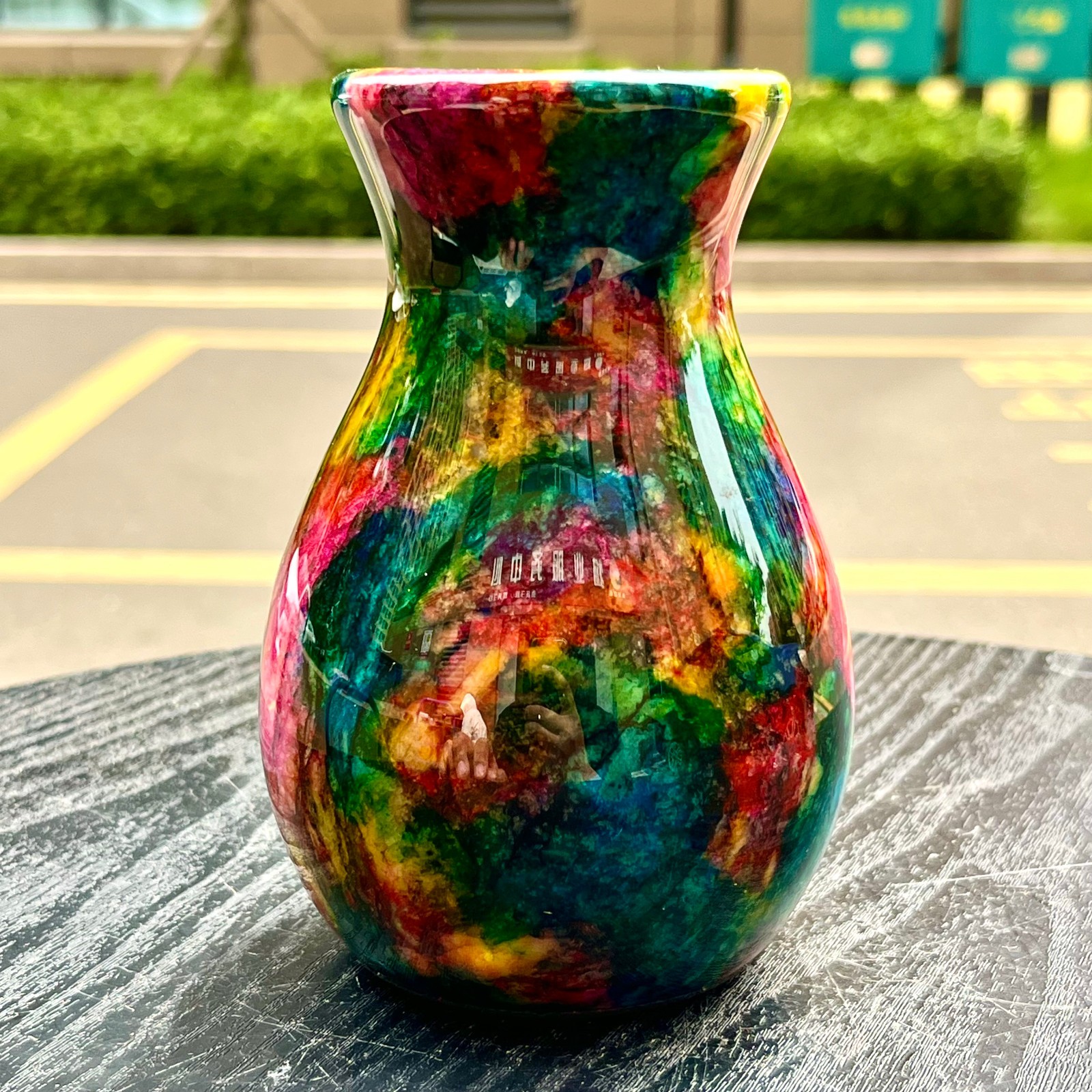 1.08LB Natural “Seven Colors Jade” vase specimen -Taiwan China