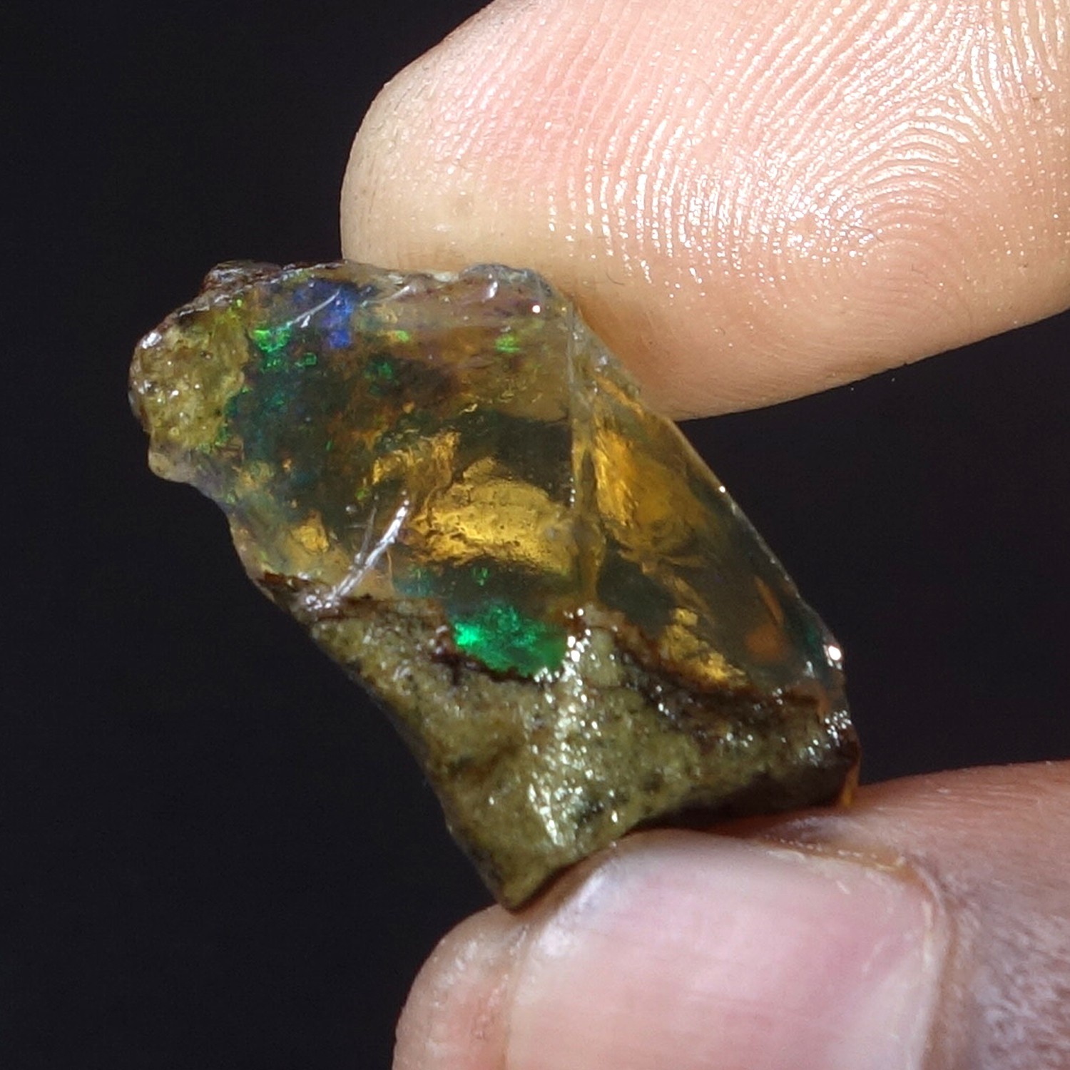 16.00 Cts Black Opal 100% Natural Welo Fire Ethiopian Oil Opal Rough Gemstone