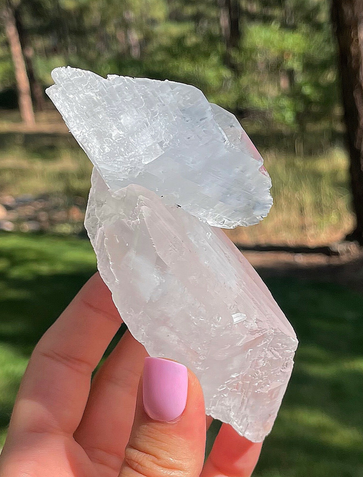 Beautiful Crystallized Gypsum Selenite Super Crystals Old Time Piece 12.5 Cm’s