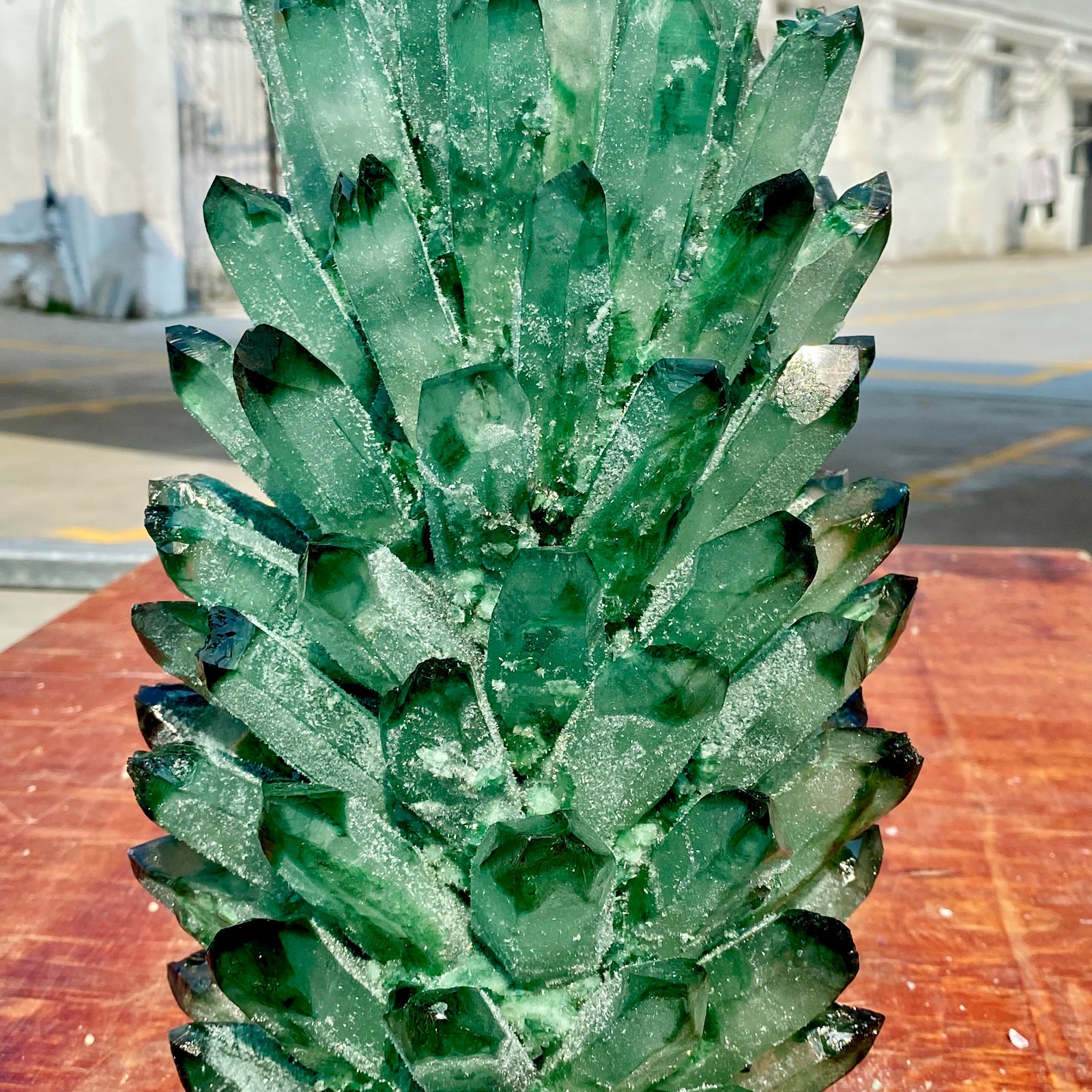 19.8LB Newly discovered green phantom quartz crystal cluster minerals