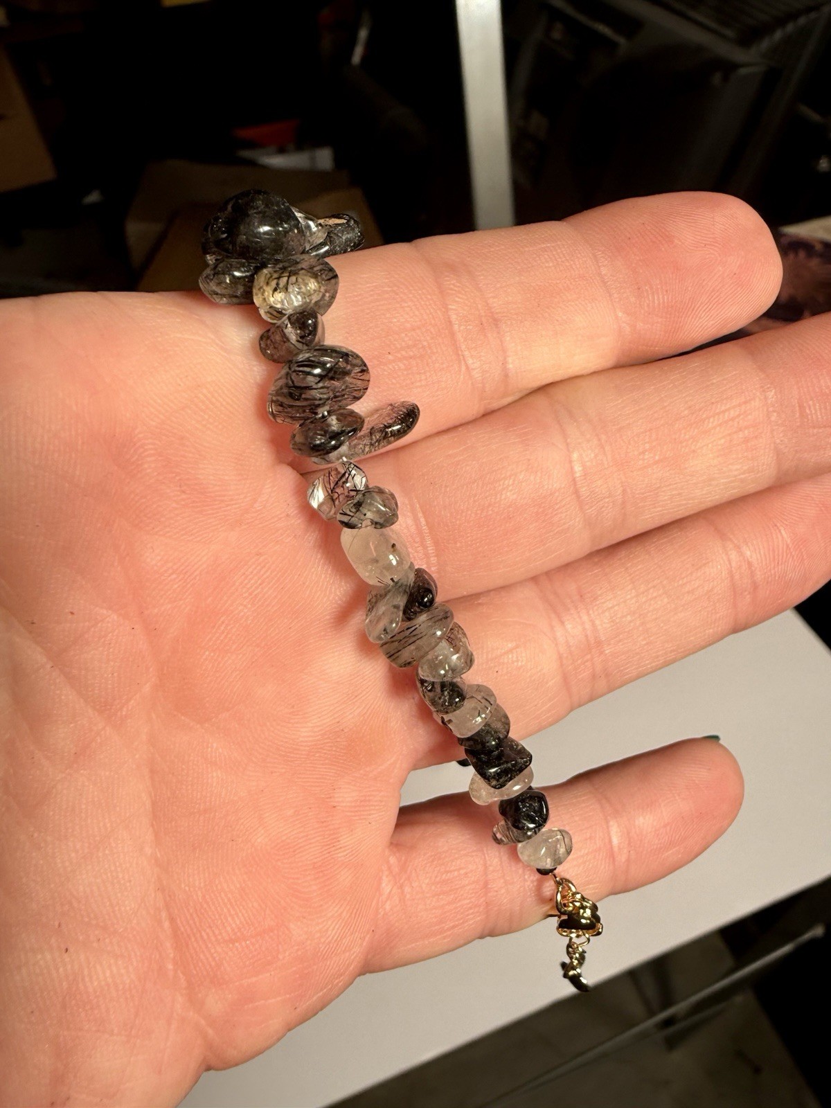 Tourmaline Crystal Chip Adjustable Bracelet, Lobster Clasp, Natural Gemstones