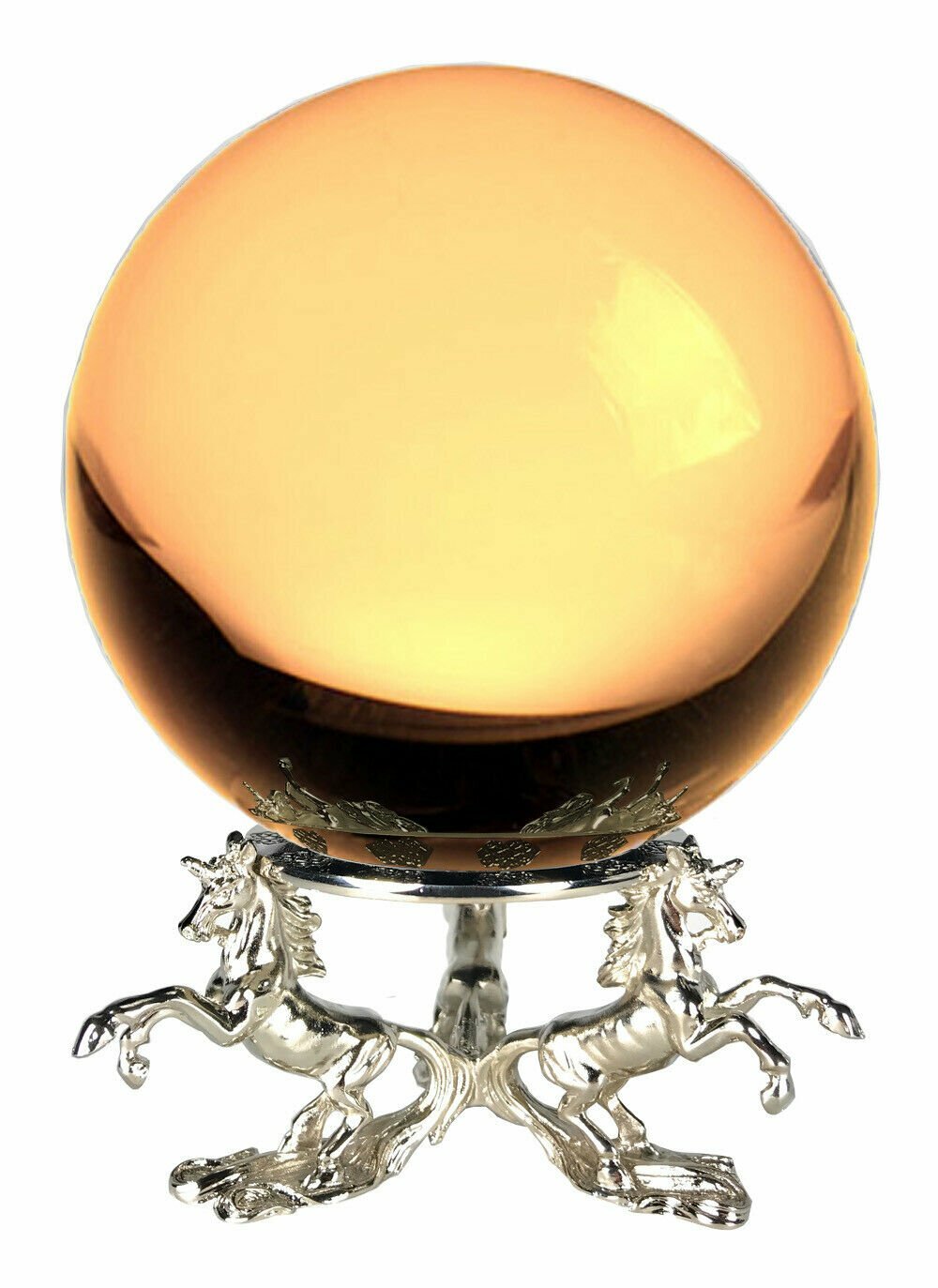 6in Crystal Ball Sphere for Feng Shui, Meditation, Decor, with Unicorn Stand.