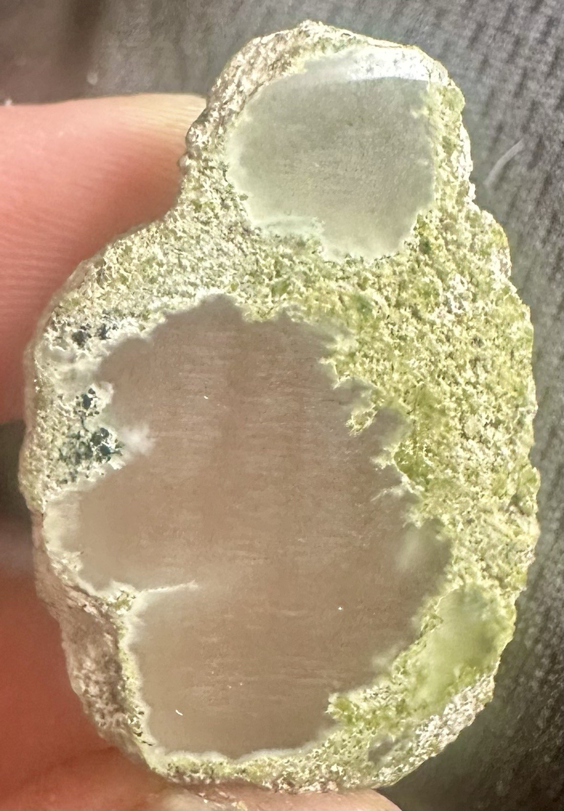1.4” Dark Brown Datolite In Green Epidote & Basalt -Nassau Mine, Ontonagon, Mich