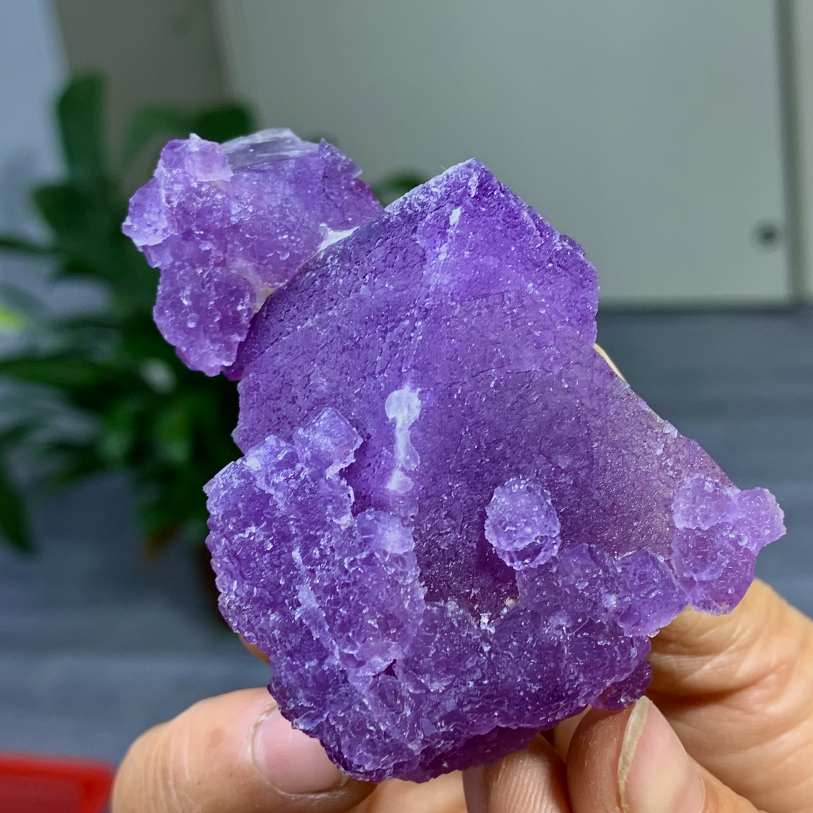 129G Rare transparent purple cubic fluorite mineral crystal sample/China