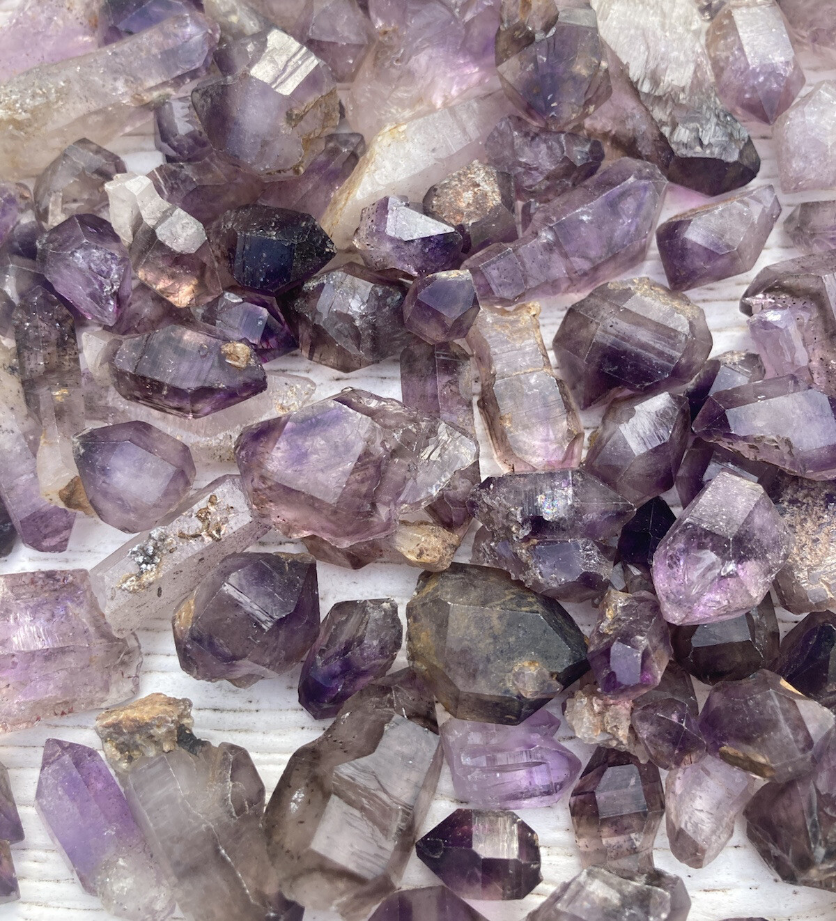 3 pcs Lot SHANGAAN SMOKY AMETHYST Healing Crystal Points Bulk Chiredzi Zimbabwe