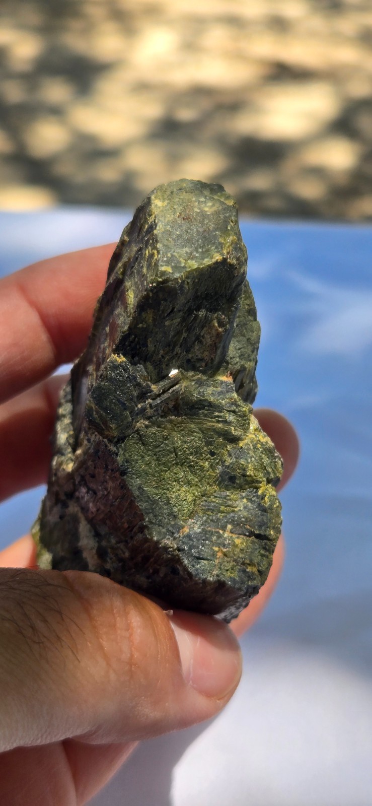 Beautiful Raw All Natural Green Epidote Crystal Stone Cabinet Specimen 6.2 Ozs