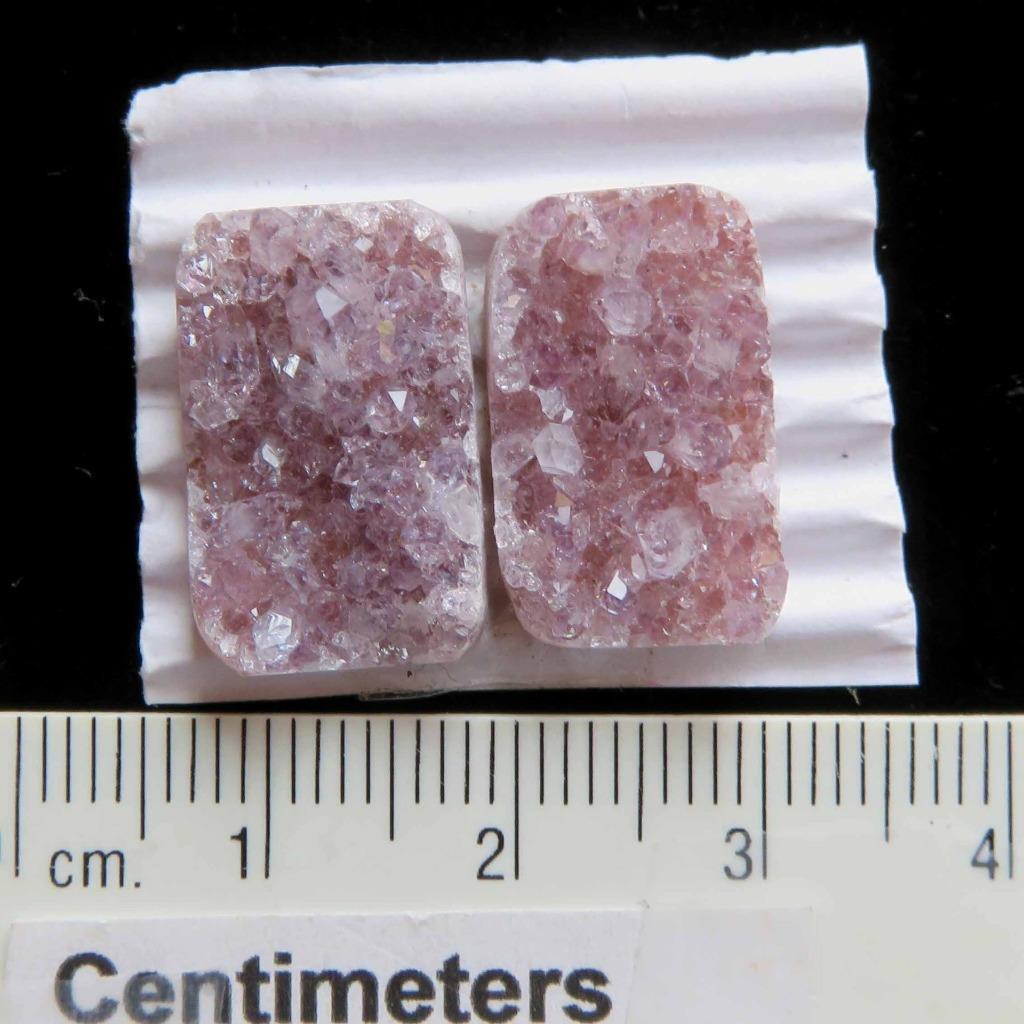 Small Druzy Rectangle Pair U787 Great for Earrings