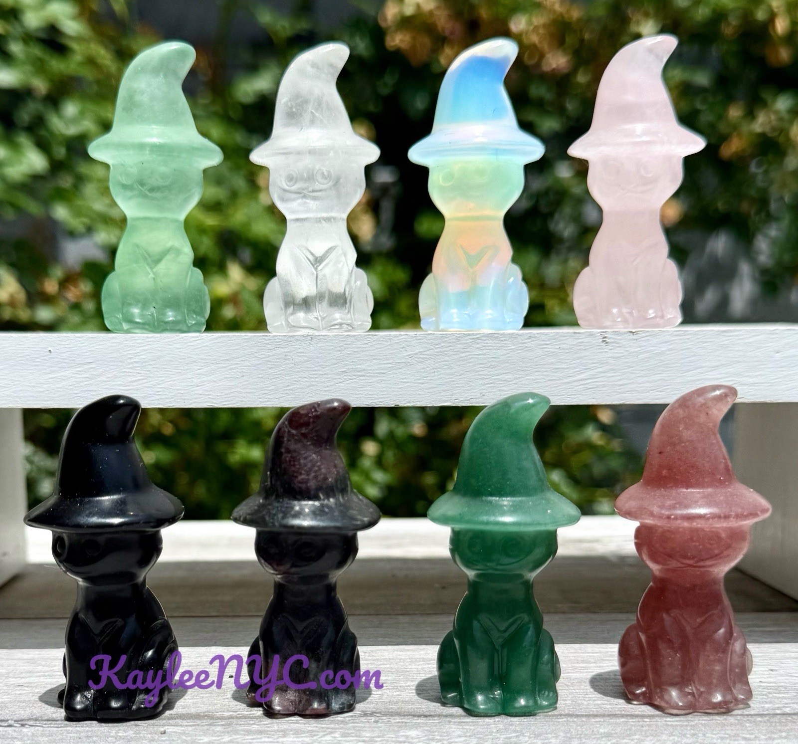Wholesale Lot 8 Pcs 6cm Natural Crystal Witch Hat Cat Healing Energy