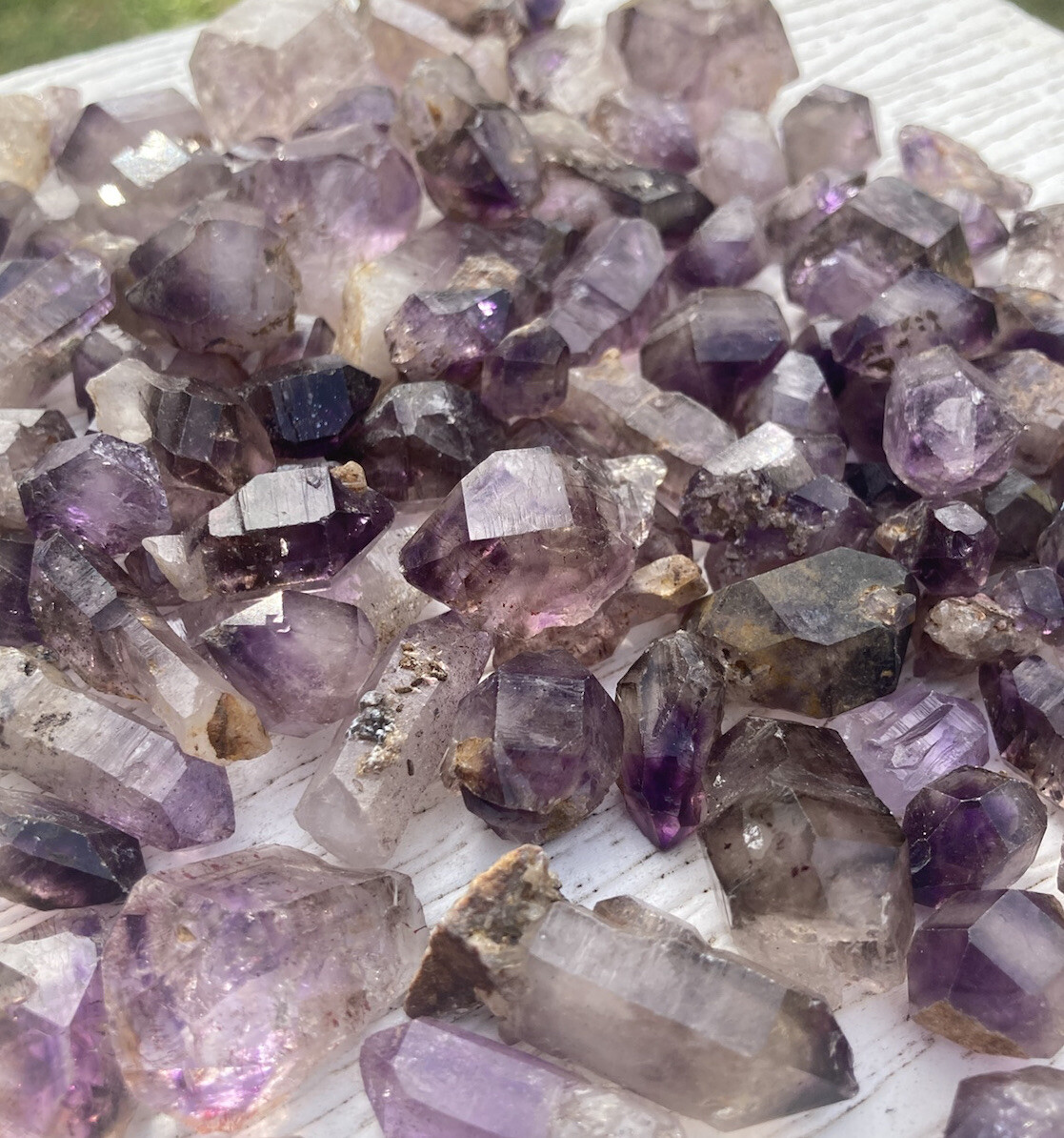 3 pcs Lot SHANGAAN SMOKY AMETHYST Healing Crystal Points Bulk Chiredzi Zimbabwe