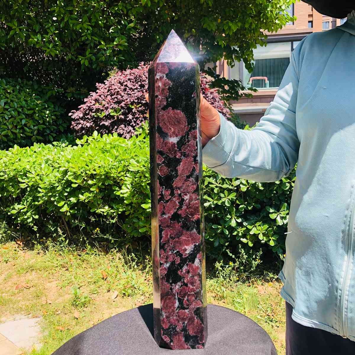 16LB Natural Garnet Fireworks Obelisk Quartz Tower Crystal Wand Point Healing