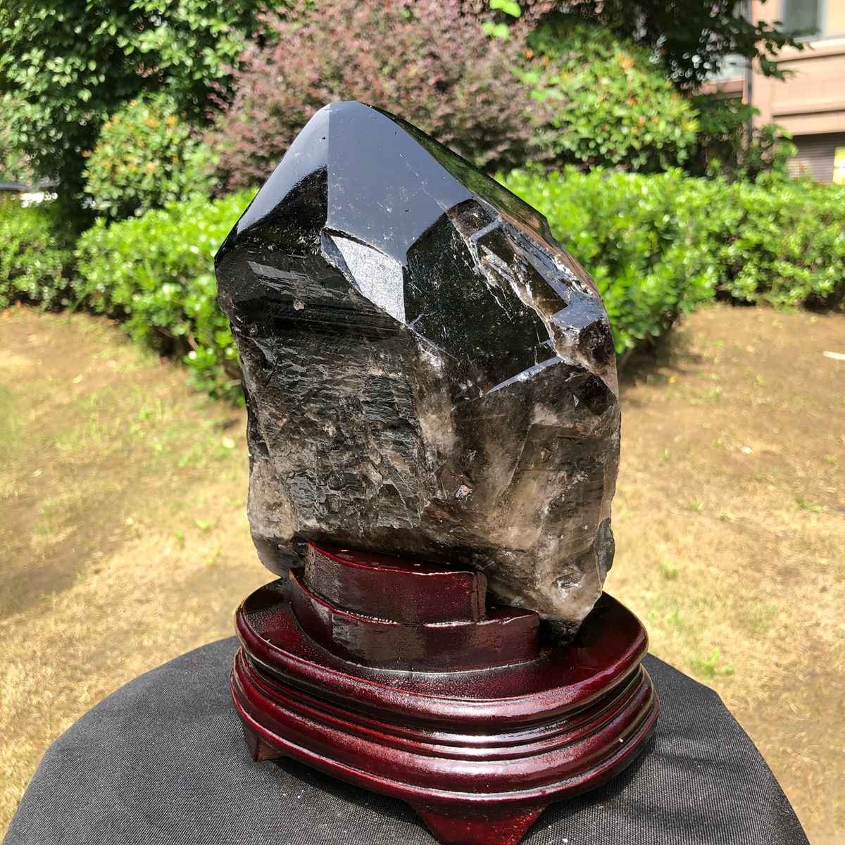 12.78LB Natural Dark tea quartz Crystal Specimen Reiki Mineral Add bracket 1810
