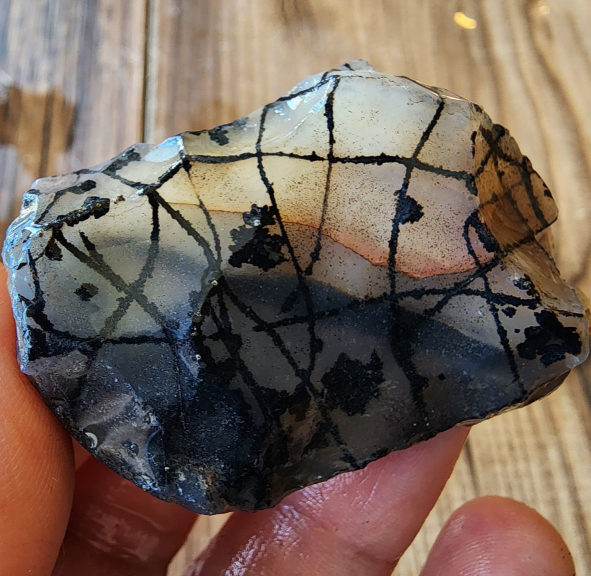 1.44 oz (41 gr) Spider Web Agate, Rare Agate, Unique Agate, Agate Specimen, 玛瑙