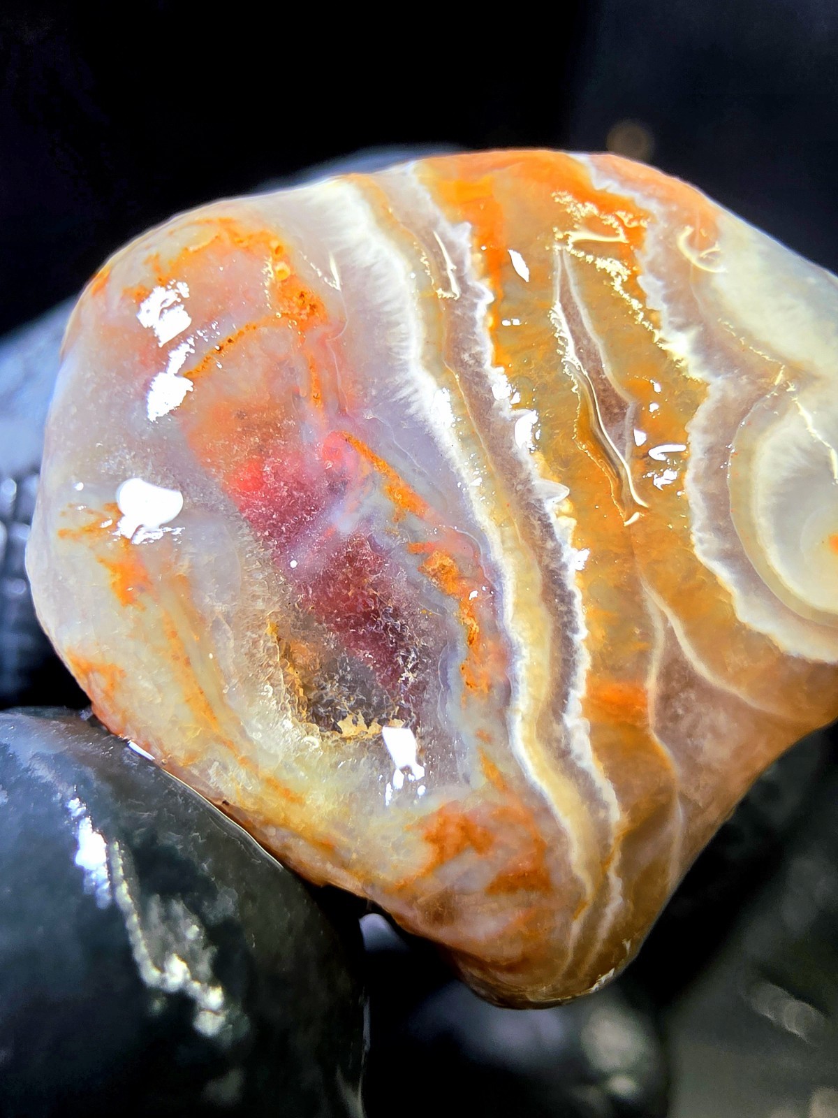 Lake Superior Fragmented Membrane Agate In Blue Chalcedony & Amethyst Quartz 1oz