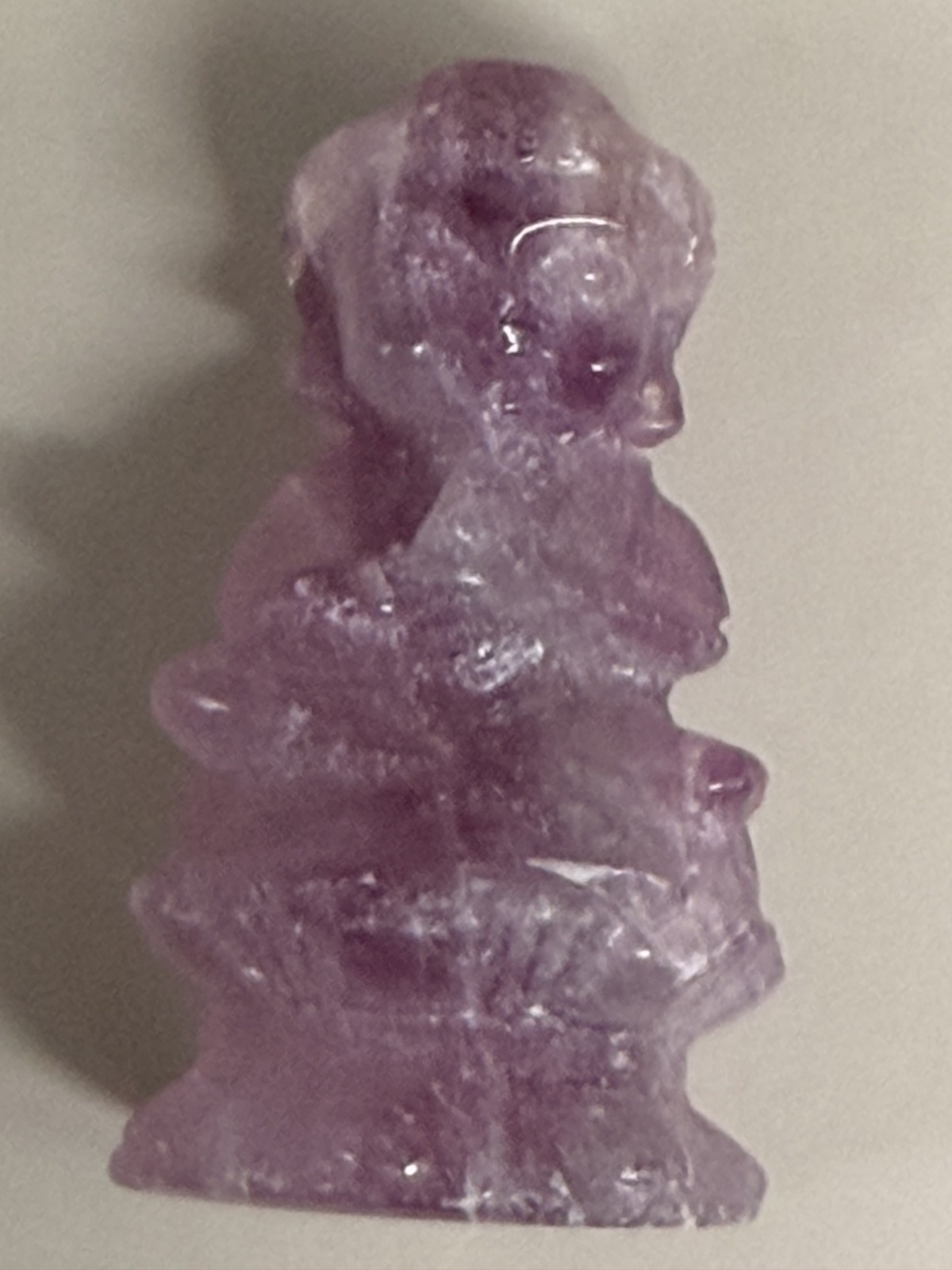 Amethyst Praying Buddha 0.77oz 2.75″ Purple Crystal Meditation Carving