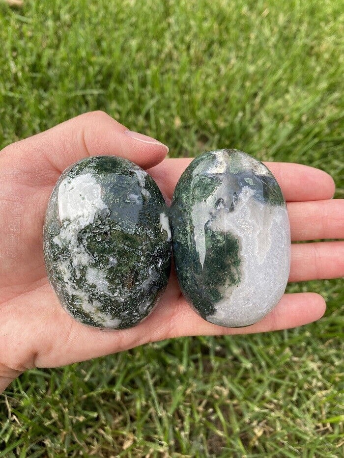 Wholesale Lot 1Lb Natural Moss Agate Palm Stone Quartz Crystal Healing Random