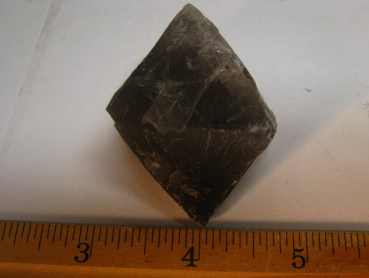 98g LARGE GRAY/CLEAR OCTAHEDRON FLUORITE 2.07×2.06×2.06in DE’AN JIANXI CHINA#243