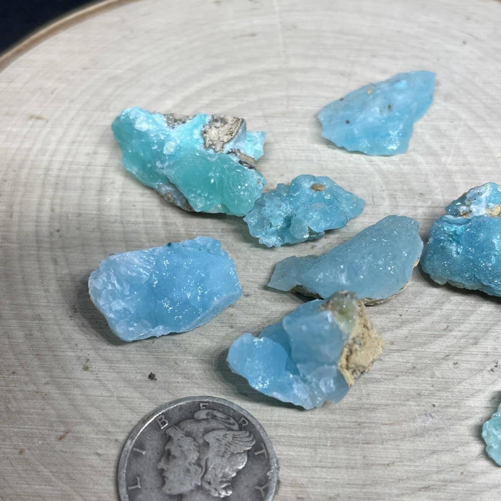 RARE BLUE SMITHSONITE X AURICHALCITE 8 Pieces YANGA KOUBENZA, Dr Of Congo