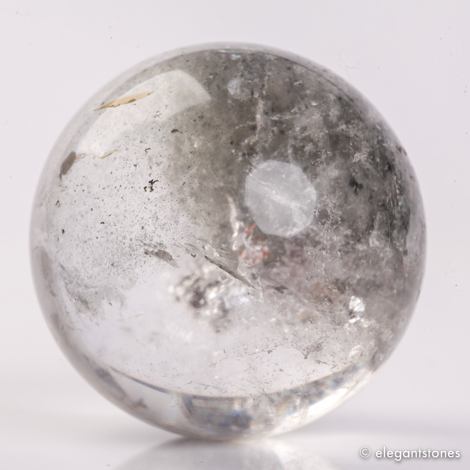 88g40mm Natural Garden/Phantom/Ghost/Lodolite Quartz Crystal Sphere Healing Ball