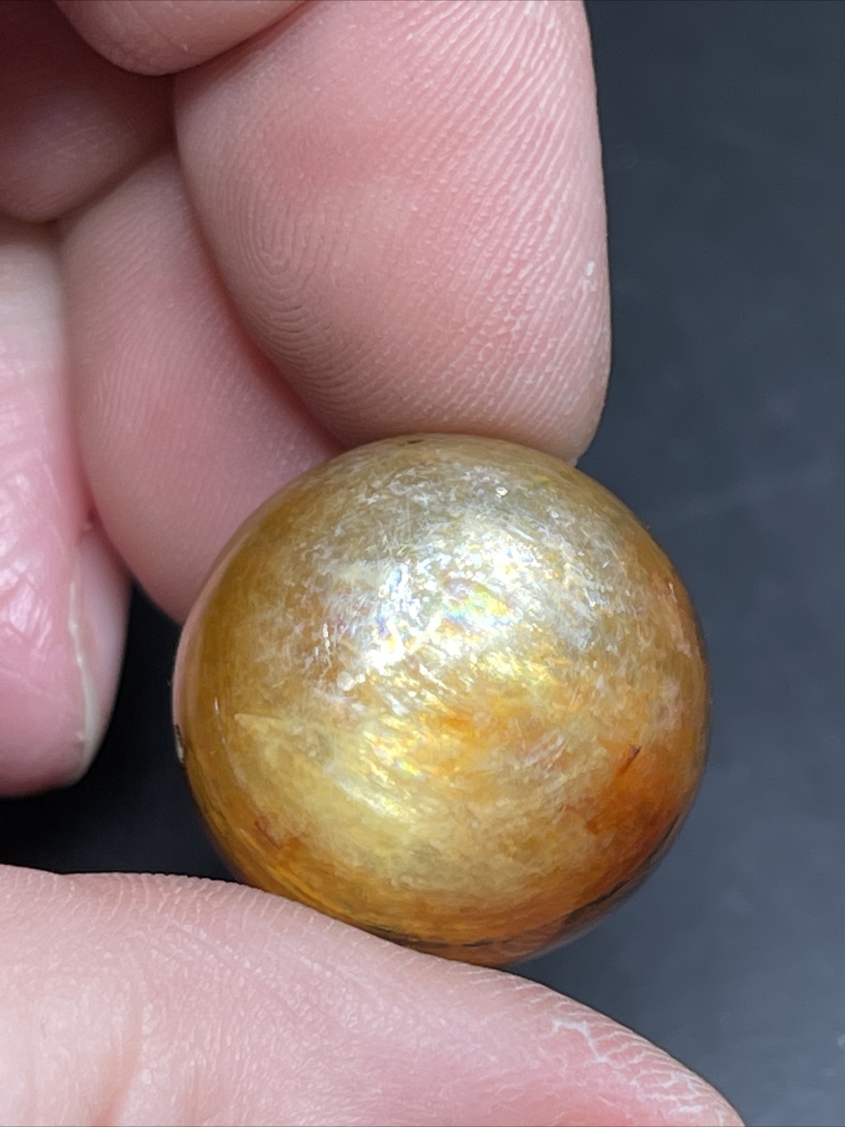Yellow Mica Mini Sphere Ball Orb Marble Crystal 20.2mm