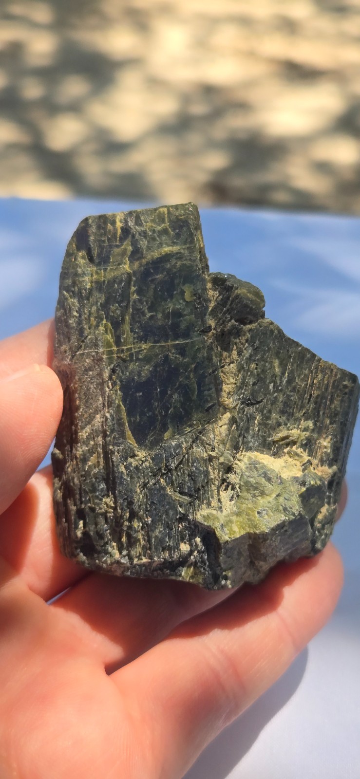 Beautiful Raw All Natural Green Epidote Crystal Stone Cabinet Specimen 6.2 Ozs
