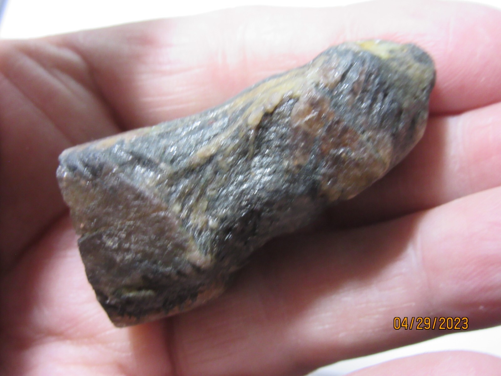 Agate Tourmaline Chiastolite 1 15/16″ Mineral Collectible with Pouch ATC-1-10